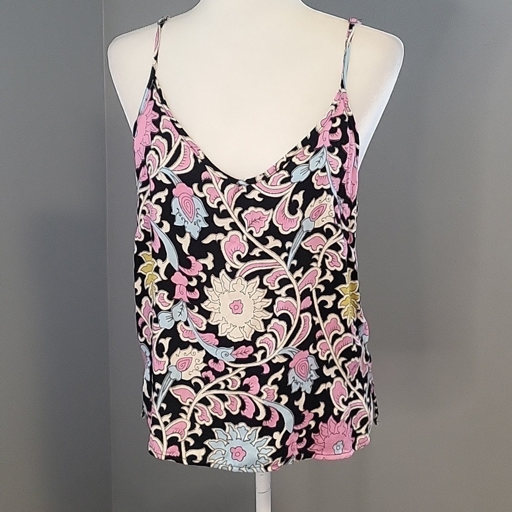 Cynthia Rowley Lightweight Floral Rayon Front and Back Scoop Cami - Size M